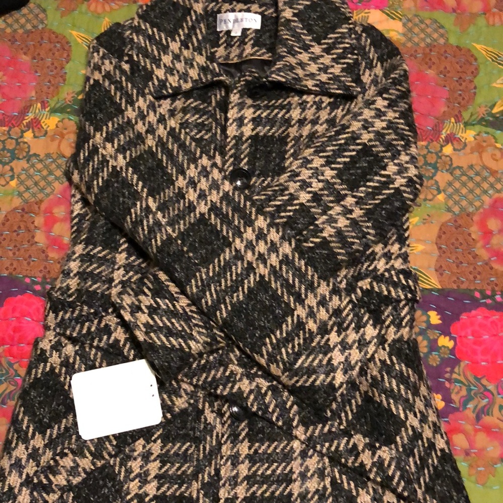 Pendleton Houndstooth Wool Coat